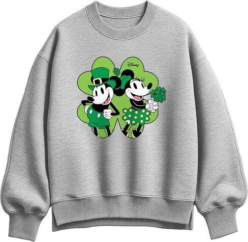 Disney - Mickey & Minnie Shamrock - Women's Oversized Fleece Crew Sweatshirt in Saudi Arabia