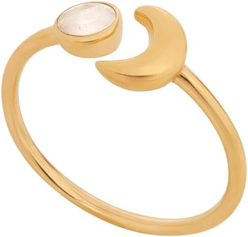 KARMA AND LUCK Adjustable Ring – Shift in Consciousness Moonstone Gold Moon, Defensive Shield Turquoise Enamel Evil Eye, Forever Safeguard Navy Enamel, Focused Protection Navy Enamel – Spiritual Jewelry & Gift for Her in Saudi Arabia
