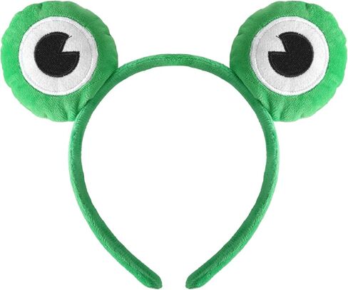 عصابة رأس الضفدع للنساء والرجال عصابة رأس عين الضفدع الخضراء المضحكة على شكل حيوان إكسسوارات تنكرية للحفلات التنكرية للهالوين ماردي جراس وأعياد الميلاد وعيد القديس باتريك وعيد الميلاد in Kuwait