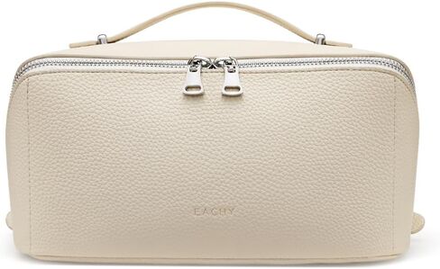 EACHY Makeup Bag,Large Capacity Travel Makeup Bag,Waterproof Portable Open Flat Toiletry Bag Cosmetic Bag with Divider and Handle in Saudi Arabia
