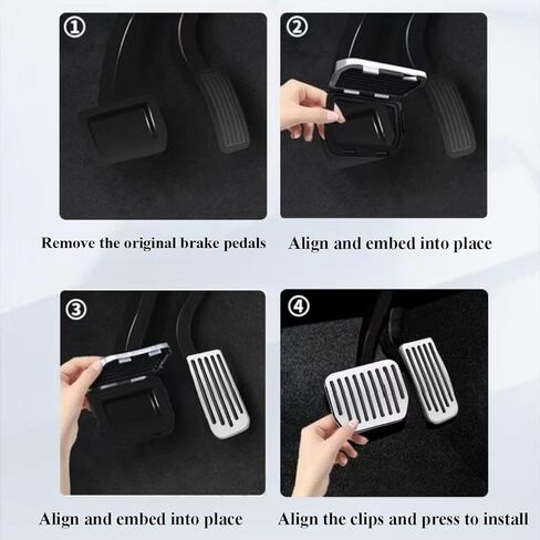 أداء ABS ملحقات وسادة الدواسة الفرامل لـ Tesla Model y Juniper Accessories Model 3 Highland Accessories 2017-2025 ملحقات حماية غير قابلة للانزلاق استبدال وسادة دواسة القدم (فضي) in Kuwait