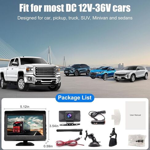 7 بوصة كاميرا احتياطية شاحنة وصلة مقطورة HD 1080P سيارة كاميرا الرؤية الخلفية عدة مراقبة للرؤية الليلية DIY خطوط دليل IP68 للماء للسيارات RVs شاحنات بيك اب جرارات حافلة نصف مقطورات in Kuwait