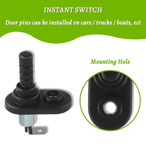 6Pcs 12V Mount Pin Switch Momentary Nickel Plated Universal Door Jamb Flange Light Hood Mount Switch with Rubber Boot for Car Boat in Kuwait