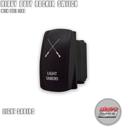 Light Sabers - أزرق - STARK 5-PIN مفتاح متأرجح LED محفور بالليزر مزدوج الإضاءة - 20 أمبير 12 فولت تشغيل/إيقاف in Kuwait