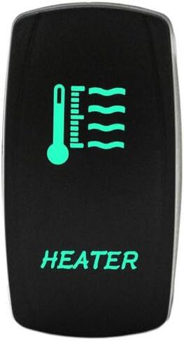 Laser Rocker Switch - HEATER - Universal On/Off - 12 Volt (green) in Saudi Arabia