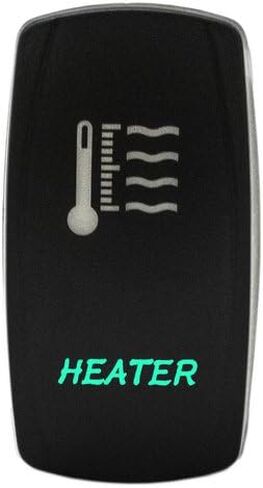 Laser Rocker Switch - HEATER - Universal On/Off - 12 Volt (green) in Saudi Arabia