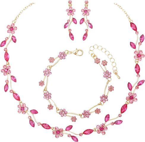 مجموعات مجوهرات أنيقة على شكل قلادة وأقراط لحفلات الزفاف للنساء للعرائس وإكسسوارات أزياء حفلات الزفاف والحفلات الراقصة in Kuwait