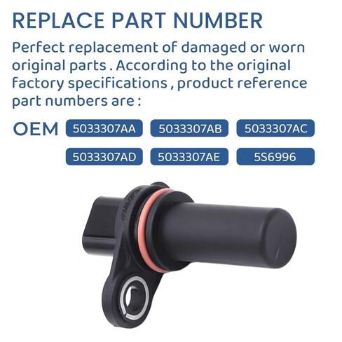 Crankshaft Position Sensor Compatible with 09-2017 Dodge Journey, 08-2014 Avenger, 07-2012 Caliber, 2011-2014 Chrysler 200, 07-2017 Jeep Compass Patriot L4 2.0L 2.4L 5033307AB, 5033307AA in Saudi Arabia