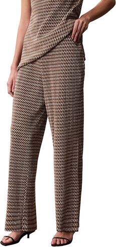 Calvin Klein Women's Printed Plisse Wide Leg Pants in Saudi Arabia
