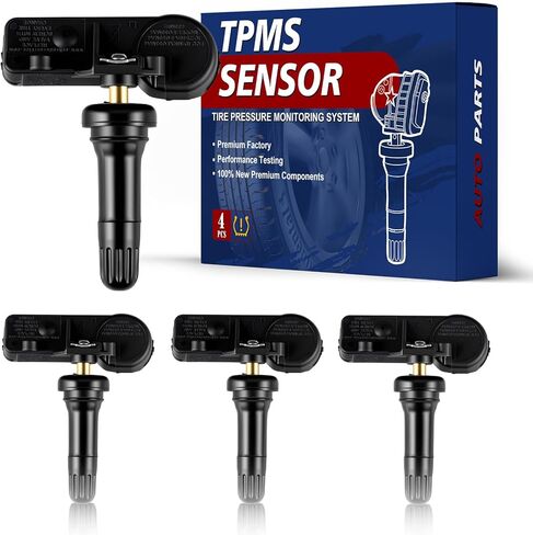 مستشعر مراقبة ضغط الإطارات المبرمج مسبقًا 433 ميجا هرتز مستشعر TPMS متوافق مع 2019 2020 2021 2022 2023 2024 Ram 1500 & 2019-2024 Dodge Ram 1500 مجموعة من 4 OE-68293199AA in Kuwait