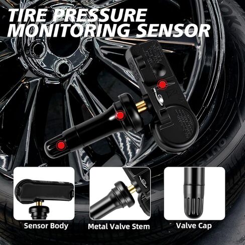 مستشعر مراقبة ضغط الإطارات المبرمج مسبقًا 433 ميجا هرتز مستشعر TPMS متوافق مع 2019 2020 2021 2022 2023 2024 Ram 1500 & 2019-2024 Dodge Ram 1500 مجموعة من 4 OE-68293199AA in Kuwait