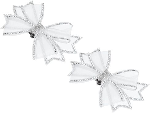 PATIKIL Rhinestone Shoe Clips, 1 Pair Detachable Classic Fashion Sparkling Bow Heels Accessories Decoration for Wedding Bridal Prom Party Daily Wearing Accessories Black in Saudi Arabia