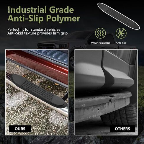 وسادات بديلة لـ Nerf Bar لأنابيب دائرية مقاس 3 بوصات مع 5 فتحات، 21 بوصة × 3 بوصة، مجموعة وسائد بديلة متينة غير قابلة للانزلاق مكونة من 4 قطع مع 24 دبوس تثبيت، بوليمر عالي التحمل مع نسيج مضاد للانزلاق in Kuwait