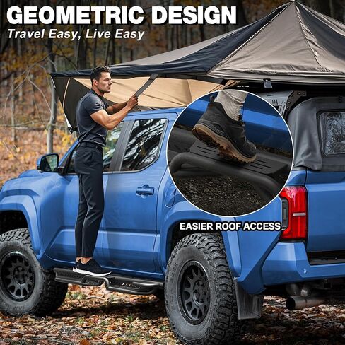 لوحات تشغيل Super Crew ذات خطوات جانبية متوافقة مع 2019-2025 Chevy Silverado & GMC Sierra 1500، 2020-2025 2500HD 3500HD (4 أبواب فقط طاقم الكابينة، قضبان نيرف خطوة مطلية بمسحوق أسود in Saudi Arabia