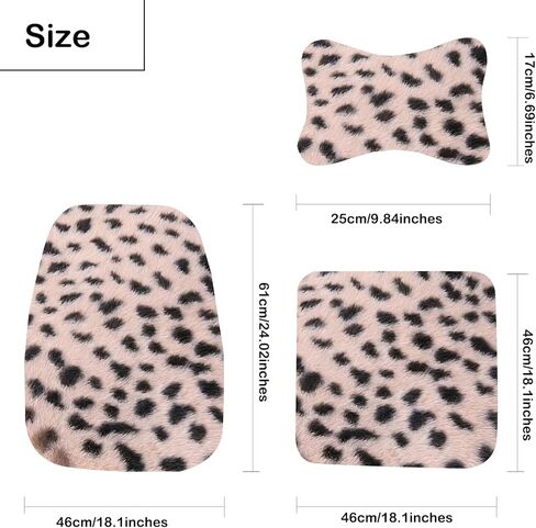 أغطية مقاعد السيارة الدافئة الفهد، واقي مقعد السيارة من جلد الغنم الصناعي الناعم، مجموعة وسائد مقعد السيارة الفاخرة السميكة، أغطية مقاعد أمامية غير قابلة للانزلاق تناسب معظم السيارات (بيج) in Kuwait