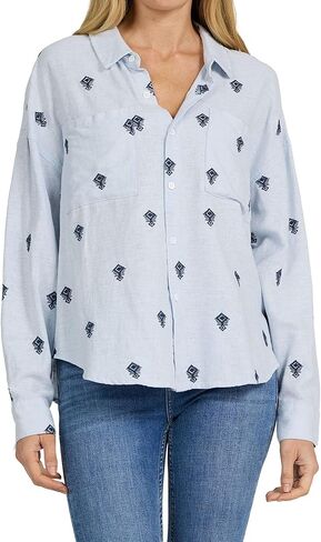 DEAR JOHN Adrianna Satin Stripe Shirt Women’s Oversized Button Down Long Sleeve Relaxed Fit Blouse in Saudi Arabia