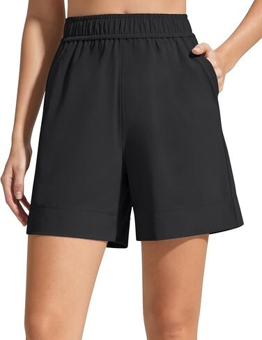 G4Free Strowen Workout Shorts for Women 4'' Elastic Waist Wide Leg A Line Shorts with Pockets Casual Athletic in Saudi Arabia