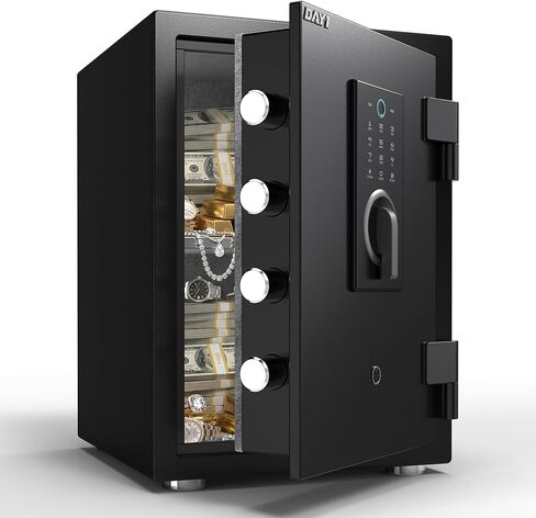 DAYI Fireproof Safe, 3.0 Cubic Feet Biometric Fingerprint Fire Proof Safes Box for Home Documents Money, Digital Touchpad Security Safe Dual Alarm System - DY-60FP in Saudi Arabia