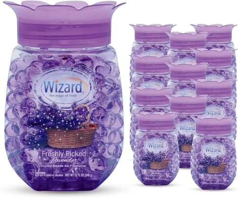 WIZARD Odor Eliminator Gel Beads - 12 oz, Pack of 12 - Air Freshners For Bathroom. Rooms, Per Areas and Car Freshner (FRESH LINEN) in Saudi Arabia
