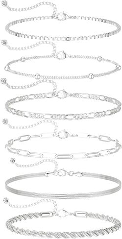 NECOCY Gold Bracelets for Women Waterproof, 14K Gold Plated Jewelry Sets Trendy Thin Dainty Stackable Cuban Link Paperclip Chain Bracelet Pack Fashion Accessories Gifts for Womens in Saudi Arabia