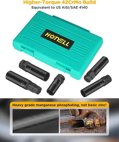 Spline Lug Nut Socket Set, Wheel Lock Removal Tool Kit, Universal 5/6/7/10/12 Spline Locking Lug Nut Master Keys, Cr-Mo Tire & Wheel Tools for Aftermarket Axle Nut (11 Pcs) in Saudi Arabia
