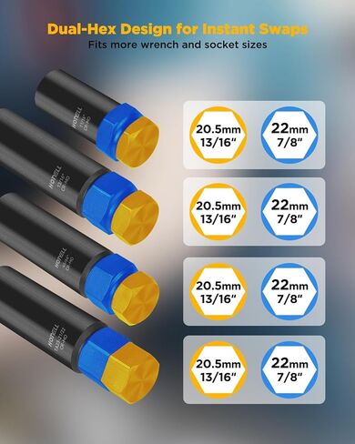 Spline Lug Nut Socket Set, Wheel Lock Removal Tool Kit, Universal 5/6/7/10/12 Spline Locking Lug Nut Master Keys, Cr-Mo Tire & Wheel Tools for Aftermarket Axle Nut (11 Pcs) in Saudi Arabia