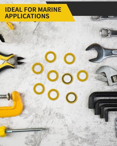 10 قطع من حشية سدادة تصريف علبة التروس - غسالات سدادة سدادة سدادة تصريف الزيت لبرغي تصريف تشحيم علبة التروس، استبدال الوحدة السفلية 26-830749 متوافق مع Mercury Marine/Mercruiser in Kuwait