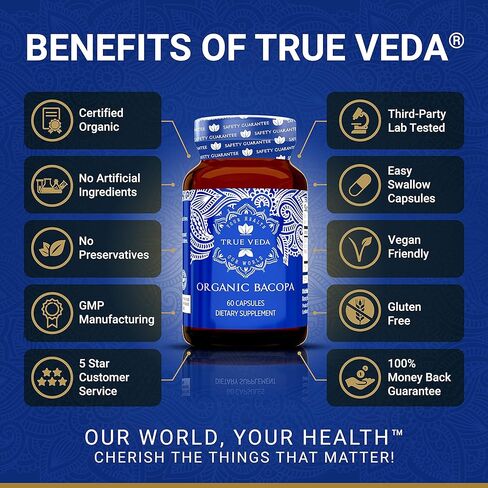 مكمل باكوبا مونيري – مكملات باكوبا | وزارة الزراعة الأمريكية العضوية باكوبا مونيري العضوية | مستخلص مركز 20X | 50% باكوسايد | كبسولات براهمي | 60 كبسولة باكوبا مونيري | مستخلص باكوبا in Kuwait