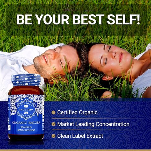 مكمل باكوبا مونيري – مكملات باكوبا | وزارة الزراعة الأمريكية العضوية باكوبا مونيري العضوية | مستخلص مركز 20X | 50% باكوسايد | كبسولات براهمي | 60 كبسولة باكوبا مونيري | مستخلص باكوبا in Kuwait