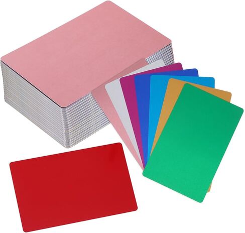 300 Pcs Business Cards, Aluminum Metal Business Cards, 86 x 54 x 0.21 mm Laser Engraving Blanks Card Reliable and Sturdy Engraving Blanks for Multipurpose DIY (Black) in Kuwait
