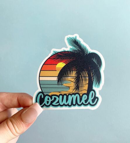 Cozumel, Mexico 3 inch Sticker, S582 (Waterproof Vinyl Decal for Car, Water Bottle, Laptop, iPad, Window, Cooler, Luggage, Bumper, Toolbox, Locker), 3 inch in Kuwait