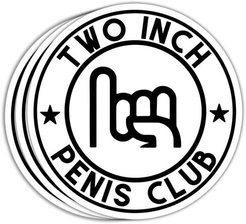 MAIANEY (3 Pcs) Two Inch Penis Club Stickers Funny Adult Humor Stickers Small Dick Penis Joke Sticker Micro Penis Club Meme Funny Gifts Decorations Laptop Bottle Car Bumper Window 3"x4" in Saudi Arabia