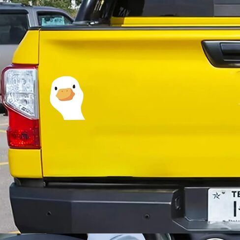 قطعتان من ملصق مصد السيارة المضحك برأس الإوزة البيضاء اللطيفة، ملصق من الفينيل مقاس 6 بوصات، مقاوم للماء، مقطوع بالقالب للسيارات والنوافذ وأجهزة الكمبيوتر المحمولة in Kuwait