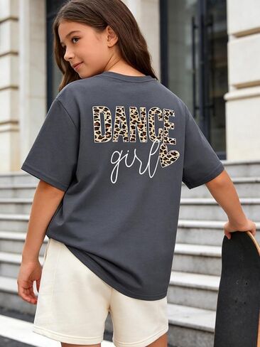 Girls Graphic T-Shirt, Printed Short Sleeve Tee for Kids 8–14 in Saudi Arabia