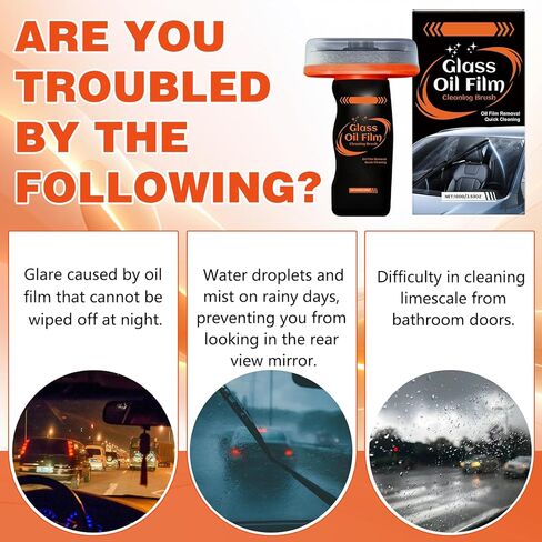 قطعتان من مزيل غشاء الزيت الزجاجي للسيارة، مركب زجاجي قابل للدوران 100 مل مع لوح تنظيف، فرشاة تنظيف غشاء زيت السيارة لنوافذ السيارة، رؤية واضحة لتحسين رؤية القيادة in Kuwait