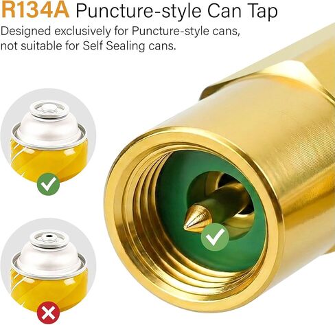 طقم خرطوم شحن غاز التبريد R134A AC، طقم إعادة شحن مكيف الهواء للسيارة مع علب على شكل ثقب 1/2 بوصة يمكن النقر عليها وقياس الضغط، طقم إعادة شحن الفريون لمبرد تكييف الهواء in Kuwait