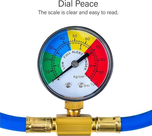 طقم خرطوم شحن غاز التبريد R134A AC، طقم إعادة شحن مكيف الهواء للسيارة مع علب على شكل ثقب 1/2 بوصة يمكن النقر عليها وقياس الضغط، طقم إعادة شحن الفريون لمبرد تكييف الهواء in Kuwait