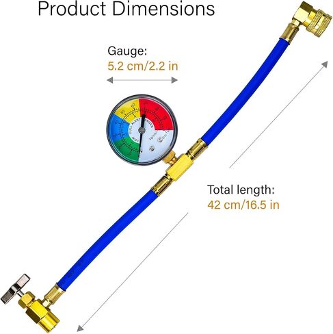طقم خرطوم شحن غاز التبريد R134A AC، طقم إعادة شحن مكيف الهواء للسيارة مع علب على شكل ثقب 1/2 بوصة يمكن النقر عليها وقياس الضغط، طقم إعادة شحن الفريون لمبرد تكييف الهواء in Kuwait