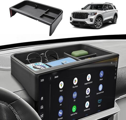 Dash Storage Tray Compatible with 2025 2026 Ford Explorer (Active/T-Line/ST/Platinum/Tremor) Interior Accessories Behind 13.2" Screen Center Console Dashboard Organizer Insert Mount Holder in Saudi Arabia