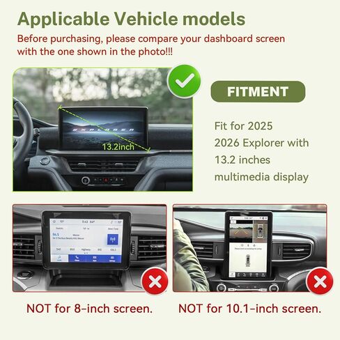 Dash Storage Tray Compatible with 2025 2026 Ford Explorer (Active/T-Line/ST/Platinum/Tremor) Interior Accessories Behind 13.2" Screen Center Console Dashboard Organizer Insert Mount Holder in Saudi Arabia