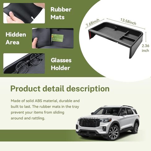 Dash Storage Tray Compatible with 2025 2026 Ford Explorer (Active/T-Line/ST/Platinum/Tremor) Interior Accessories Behind 13.2" Screen Center Console Dashboard Organizer Insert Mount Holder in Saudi Arabia