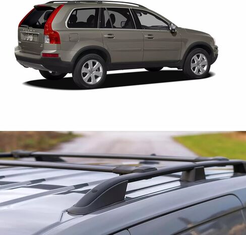 لفولفو XC90 SUV 2003-2014 أرفف لسقف السيارة عبر القضبان على السطح صندوق البضائع على السطح خيمة الدراجة كانو سلة الناقل in Kuwait