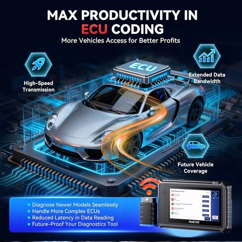 أداة المسح الضوئي ثنائية الاتجاه MUCAR VO6، ماسح ضوئي تشخيصي كامل للأنظمة obd2، ماسح ضوئي تشخيصي للسيارات للسيارة، 28+ قارئ رمز الخدمات، CAN FD، FCA/AutoAuth، تحديث مجاني مدى الحياة = بدون اشتراكات in Kuwait