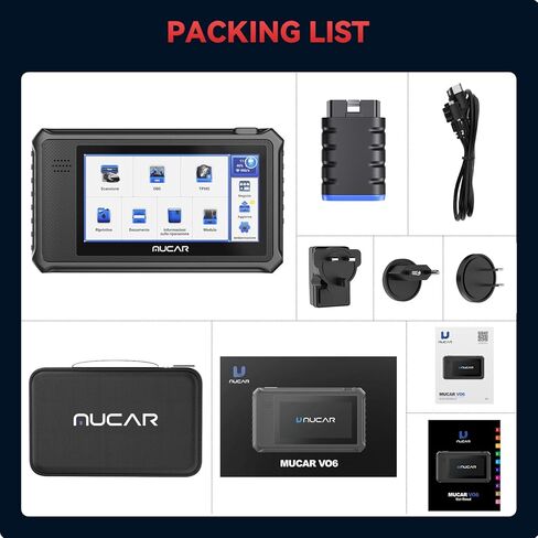 أداة المسح الضوئي ثنائية الاتجاه MUCAR VO6، ماسح ضوئي تشخيصي كامل للأنظمة obd2، ماسح ضوئي تشخيصي للسيارات للسيارة، 28+ قارئ رمز الخدمات، CAN FD، FCA/AutoAuth، تحديث مجاني مدى الحياة = بدون اشتراكات in Kuwait