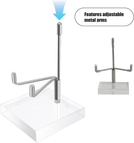 20 قطعة حامل عرض ذراع معدني قابل للتعديل مع قاعدة أكريليك حامل لوحة زخرفية فضية حامل لكتاب الصور مجموعة الجيود المعدنية والعقيق المرجاني in Kuwait