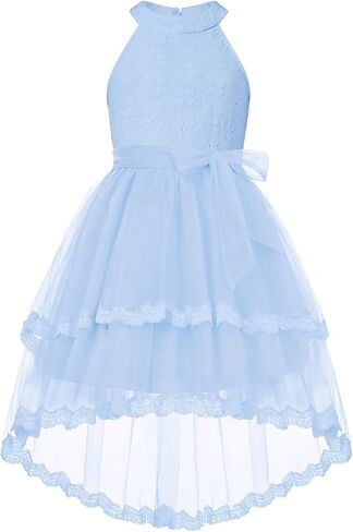 GRACE KARIN Flower Girl Dress Kids Wedding Guest Birthday Party Formal Lace Tulle Princess High Low Dresses 5-10Y in Saudi Arabia