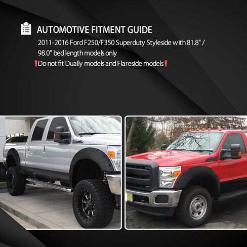 Autozensation متوافق مع Ford F250 F350 Super Duty 2011-2016، 4 قطع أمامية + خلفية متينة على طراز الجيب in Saudi Arabia