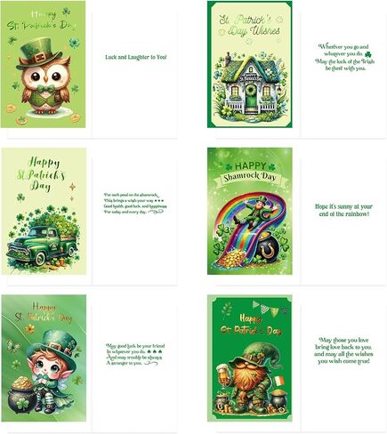 ceiba tree Happy St. Patrick's Day Cards with Envelopes & Stickers Shamrocks for Kids 24 Pack Message inside 4X6 inch in Saudi Arabia