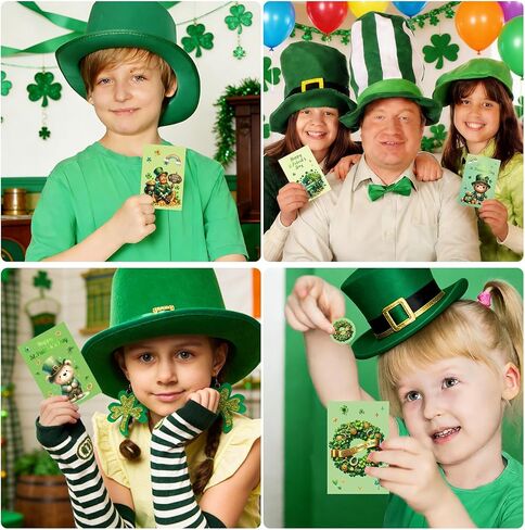 ceiba tree Happy St. Patrick's Day Cards with Envelopes & Stickers Shamrocks for Kids 24 Pack Message inside 4X6 inch in Saudi Arabia