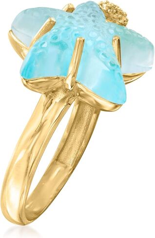 Ross-Simons Italian Tagliamonte 16mm Blue Venetian Glass Starfish Ring in 18kt Gold Over Sterling in Saudi Arabia